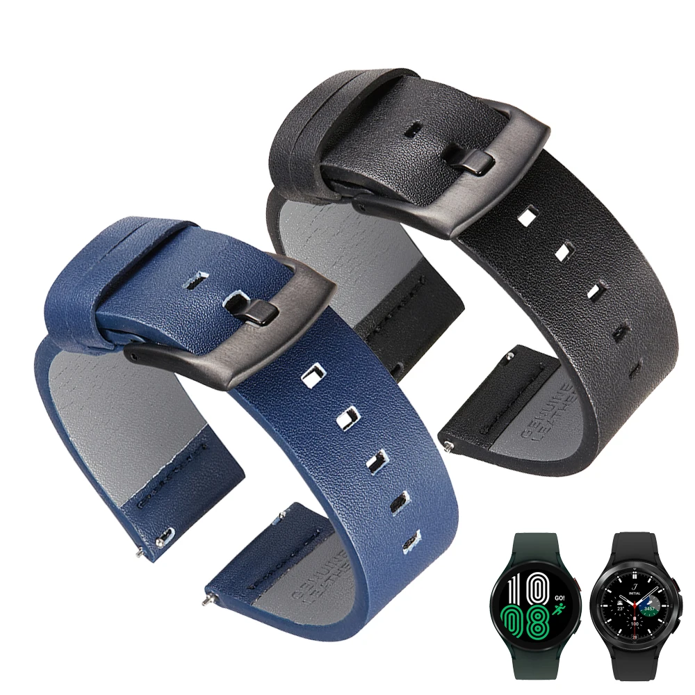 

Кожаный ремешок для Samsung galaxy watch 4 classic 42 мм 46 мм, браслет для galaxy watch 4 44 мм 40 мм, аксессуары для наручных часов