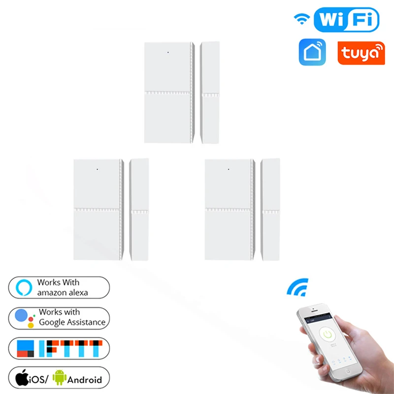 

Tuya Smart WiFi Door Sensor Door Open / Closed Detectors Wifi Home Alarm Compatible With Alexa Google Home Tuya APP Smart Home