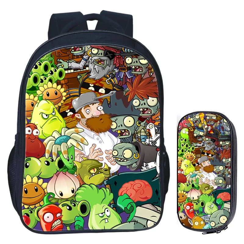 Рюкзак для мальчиков и девочек 16 дюймов с рисунком Растения против Зомби | Багаж