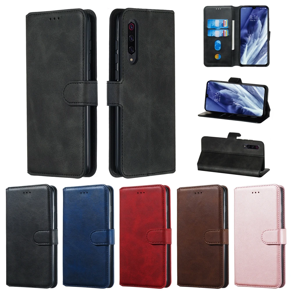 Кожаный чехол для Moto G8 Plus E6 Play P40 Power One Action Macro однотонный Кошелек Чехол