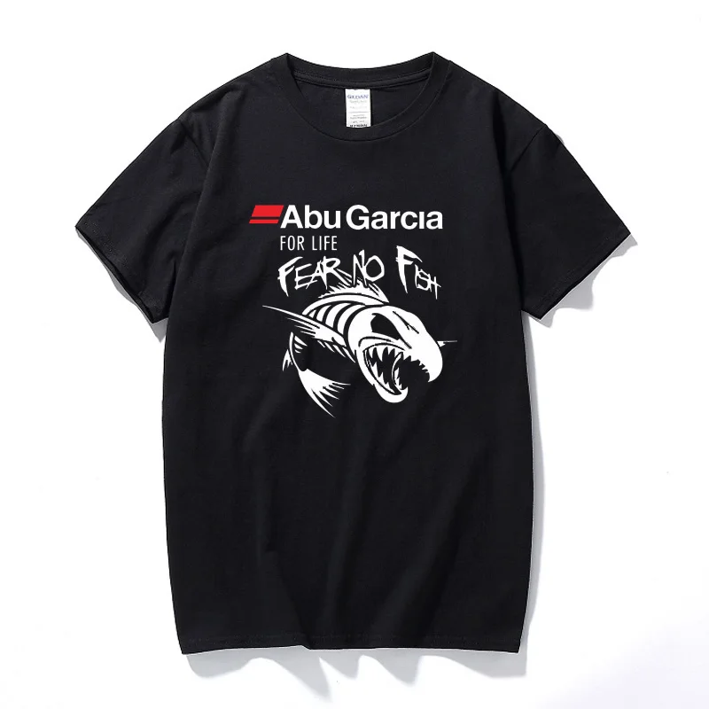 

New Summer Men clothing Camisetas Abu Garcia Fear No Fish T-shirt High quality Cotton T shirt Men Euro Size