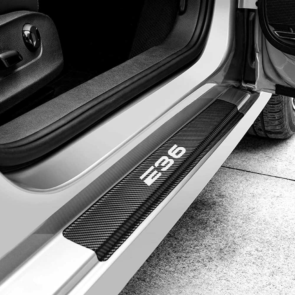 Для BMW E36 4 Шт Автомобильные накладки на пороги декоративные наклейки Углеродные