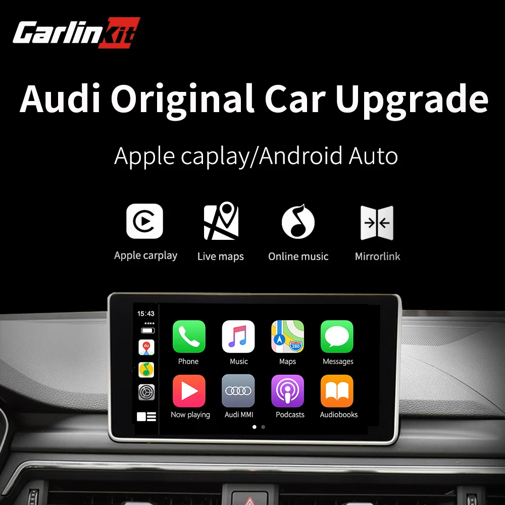 Carlinkit беспроводной/проводной USB Apple CarPlay для Audi 2009- A4 A5 Q5 S5 Non-MMI активированный Carplay и Android Авто модифицированный комплект