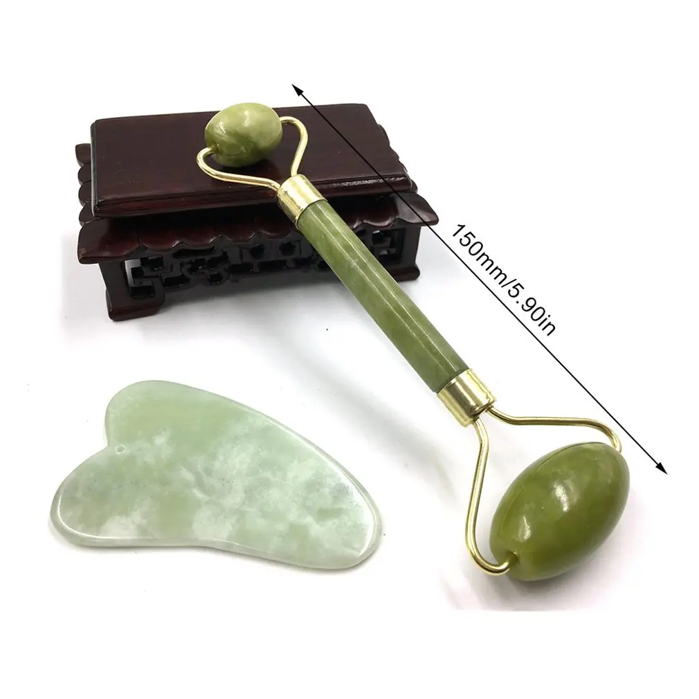 

1pc Facial Massage Roller Double Heads Jade Stone Face Lift Hands Body Skin Eye Face Neck Thin Relaxation Slimming Skin Board