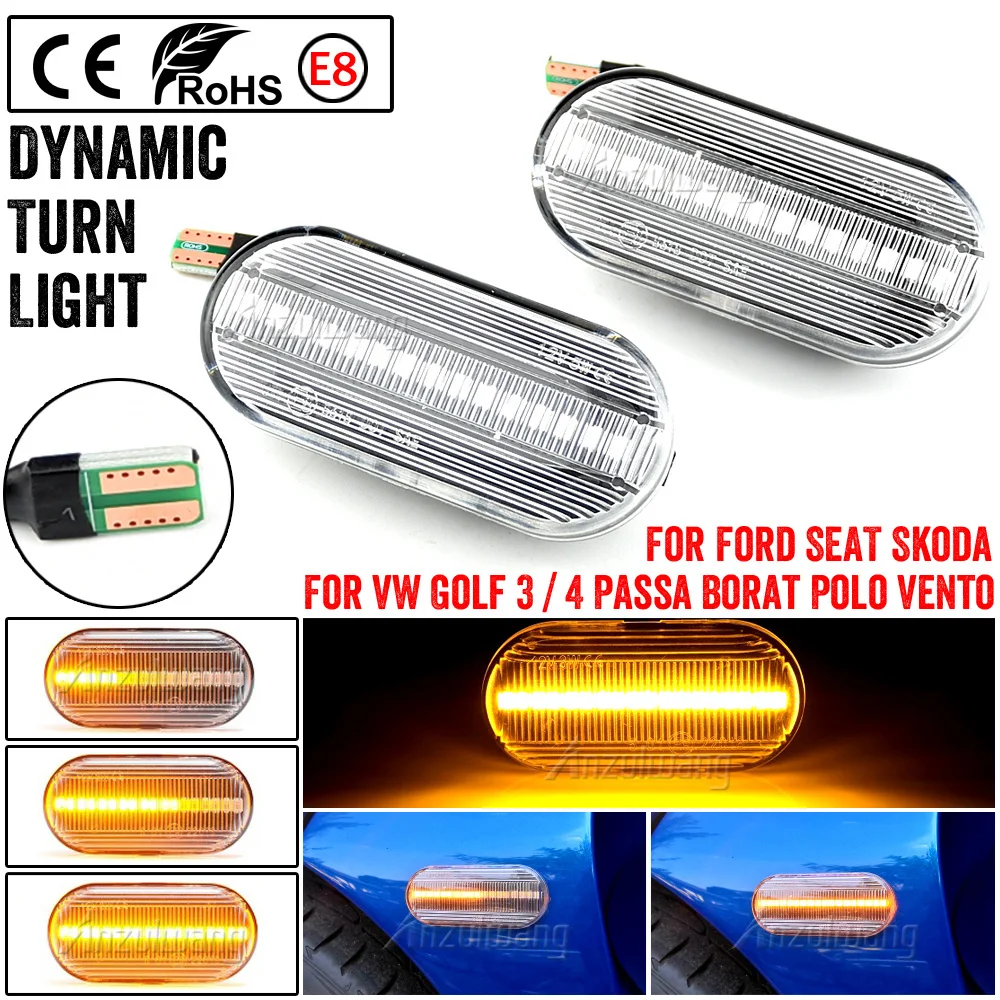 

Dynamic Turn Signal Light Side Fender Marker Sequential Blinker For Volkswagen VW Bora Golf 3 4 Passat 3BG Polo SB6