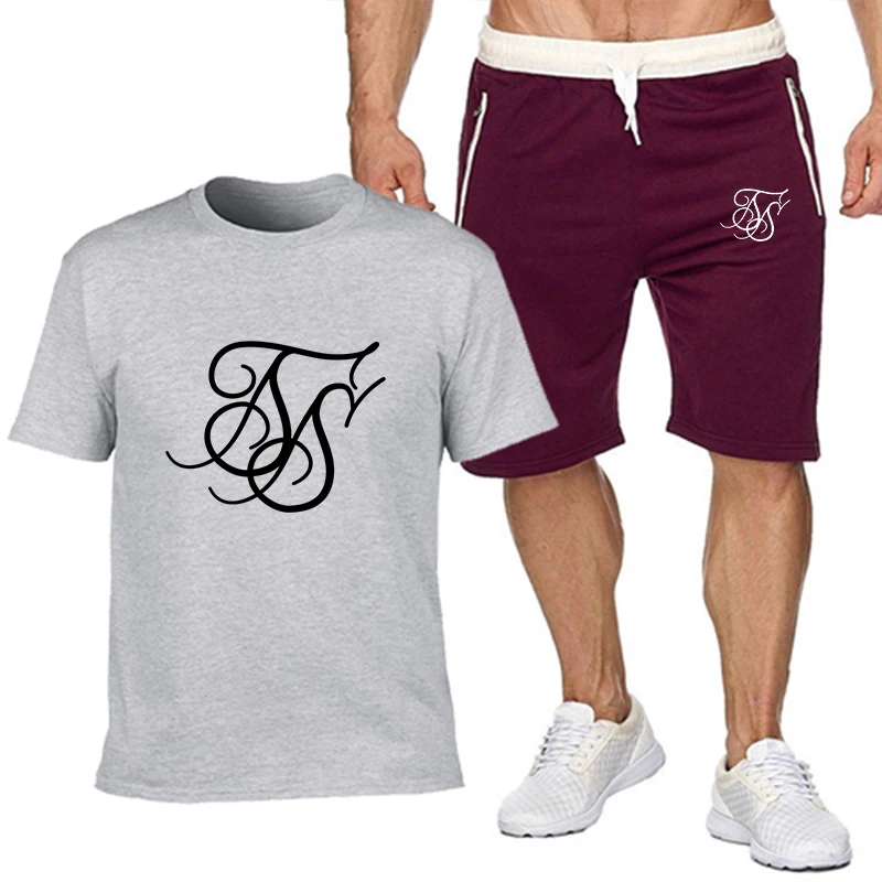 

2021 SikSilk New Men's Fashion T-Shirt Sports Suit Multi-Color Short-Sleeved Summer Light Breathable Pullover +14