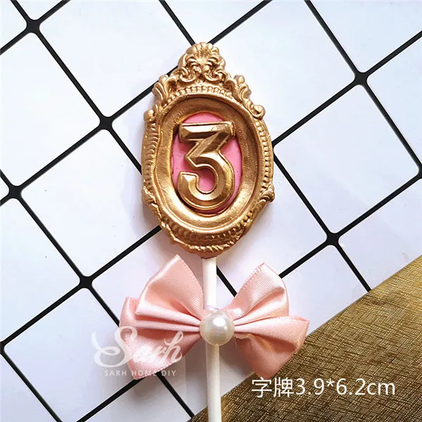 1pc Noble pink 3 Золотая Серебряная корона номер "0-9" Торт Топперы с днем рождения блестящее украшение для принадлежности для юбилейной вечеринки прекрасные подарки - Цвет: 1pc Noble pink 3