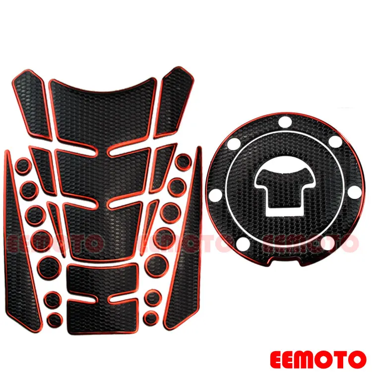 Type C Red Топливный бак мотоцикла Pad Protector газа Кепки Pad Переводные картинки Honda CB CBR 400 600 919 929 954 1000 1300 RR RC51 SP1 SP2 - Цвет: Type C Red