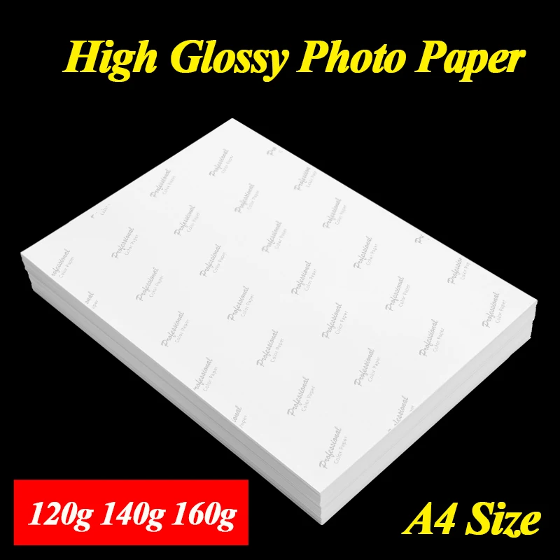 Высокоглянцевая фотобумага формата А4 с покрытием для студийной фотосъемки, фотобумага для струйного принтера, Прямая поставка, 120 г, 140 г, 160 ... от AliExpress WW