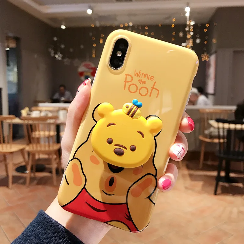 For iPhone XS max XR X stitch case toy story soft back cover 8plus 8 7P 6 6S 6P bear + airbag Stander |
