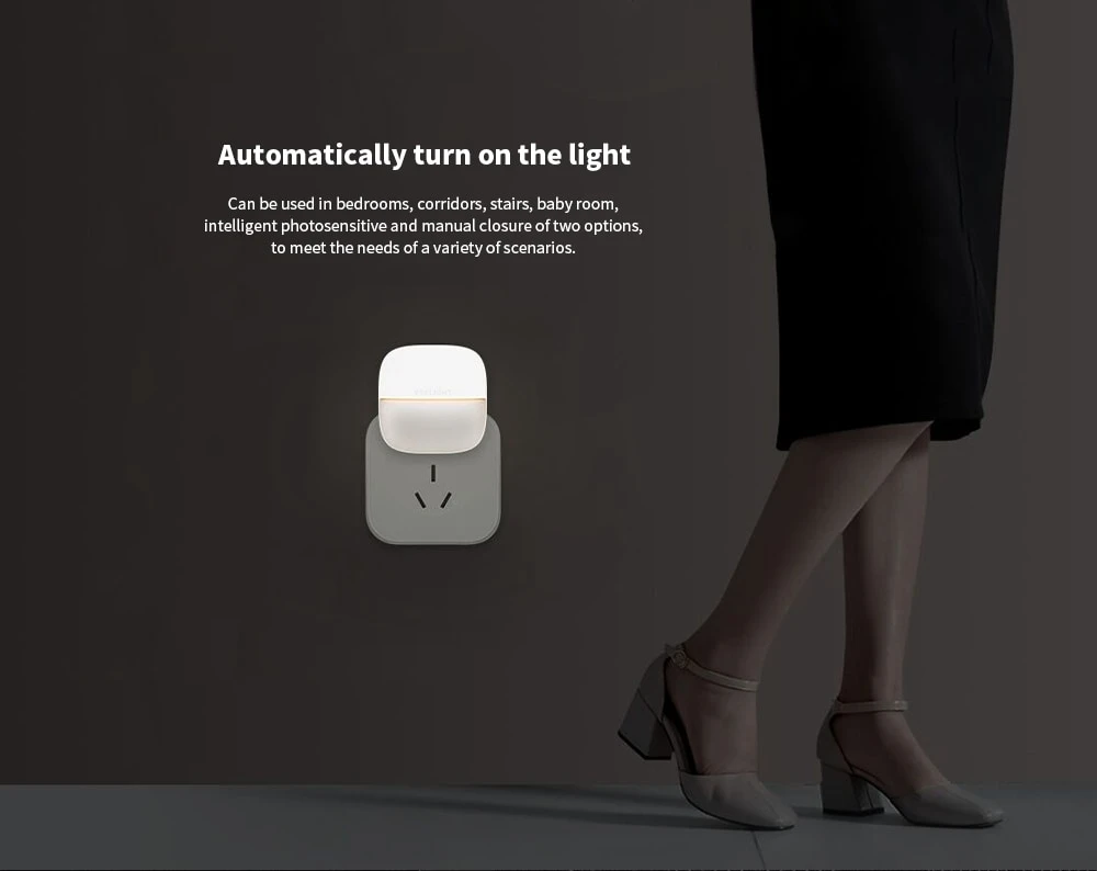 Xiaomi Mijia Yeelight YLYD09YL квадратный с регулируемым светом умный датчик ночного света Ультра-низкое энергопотребление AC220V