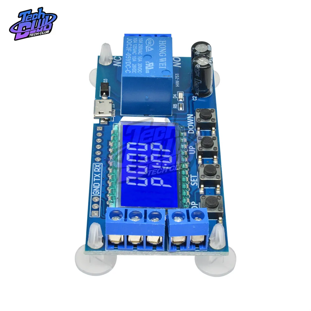 Микро USB цифровой ЖК дисплей реле времени задержки модуль DC 6 30 в управление