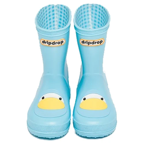 Sky Blue DRIPDROP Резиновые сапоги из ПВХ для детей Водонепроницаемые сапоги до середины икры разных цветов и с различными аппликациями Животные - Цвет: Sky Blue