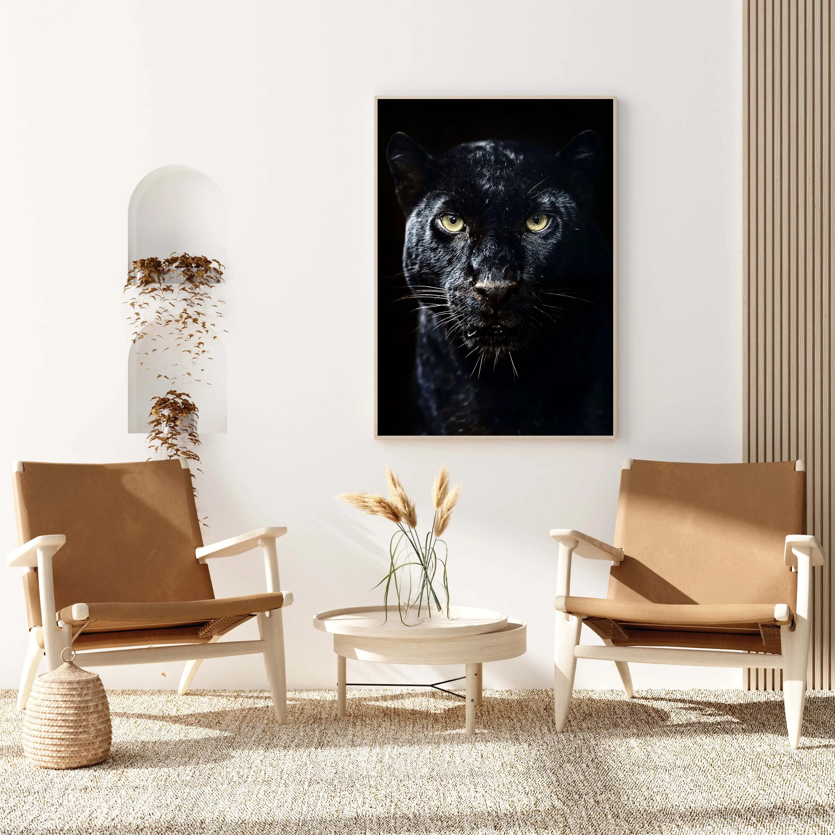 

Modern Canvas HD Printed Animal Black Panther Poster Pictures Modular Nordic For Living Room Home Decor Wall Art Painting Framed