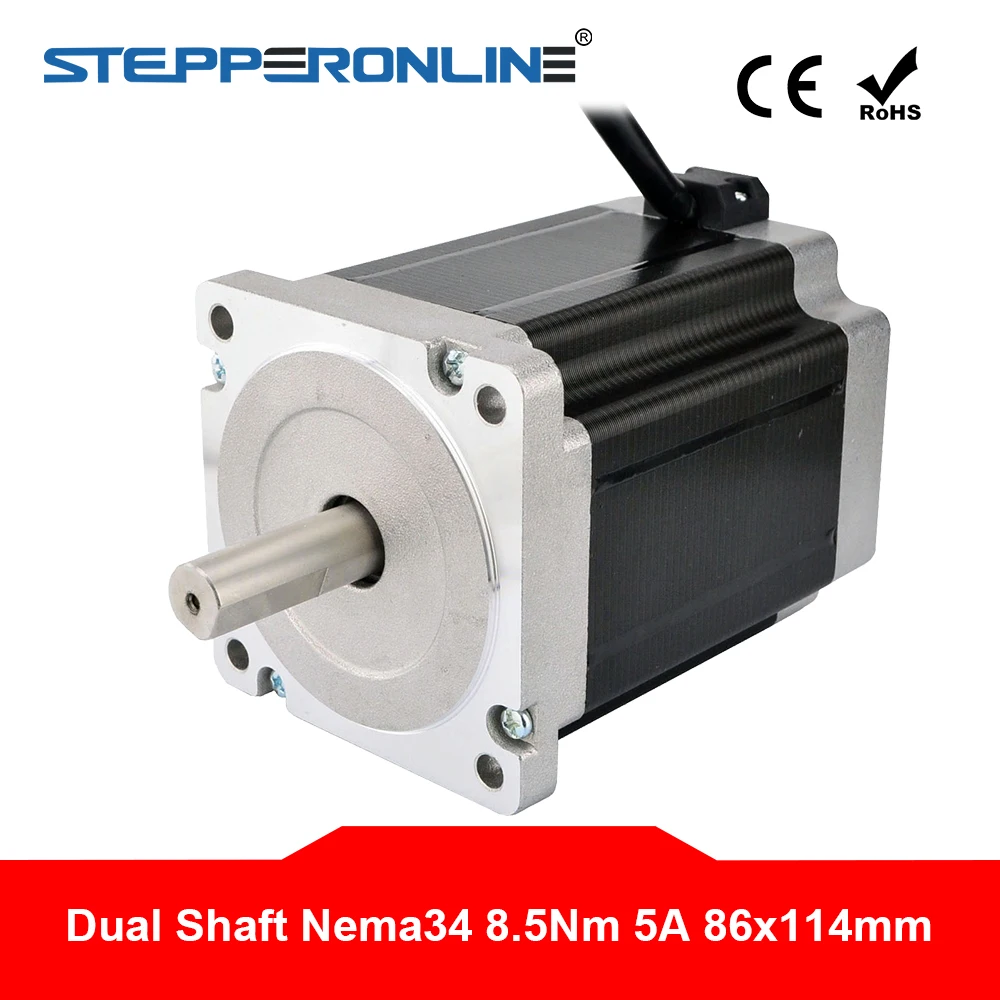 

Nema 34 Stepper Motor 8.5Nm/1204oz.in 5A 4-wire 14mm Dual Shaft DIY CNC Mill Lathe Router
