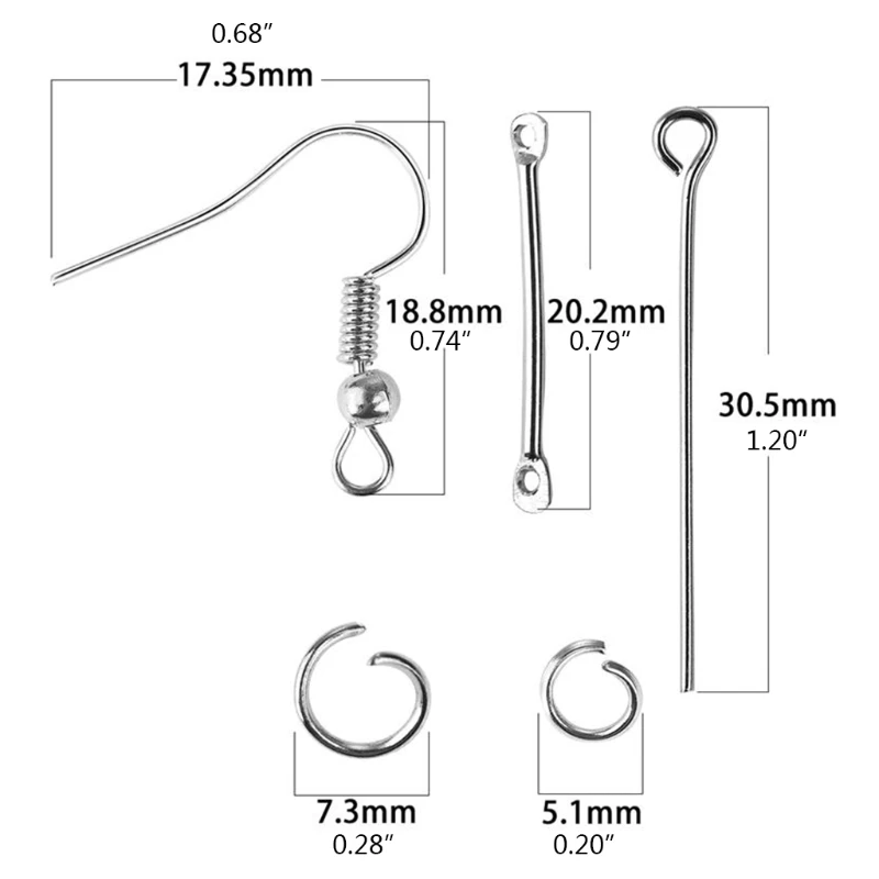 Серебристые золотистые серьги-крючки 220 шт. декоративные серьги-катушки крючки