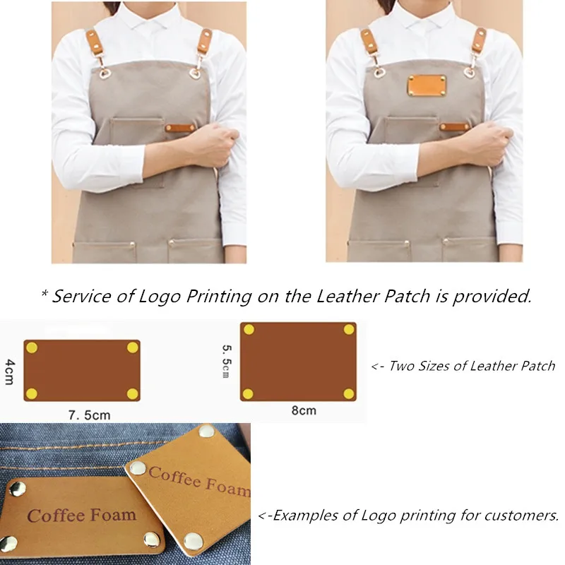 Джинсовый полотняный фартук с ремешком через плечо бариста Кондитерская форма