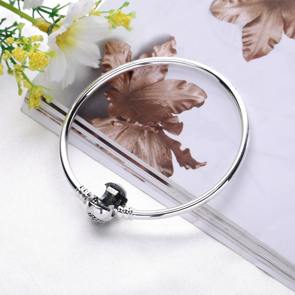 Moonmory подлинное серебро 925 пробы сердце зимы Снежинка застежка для браслета