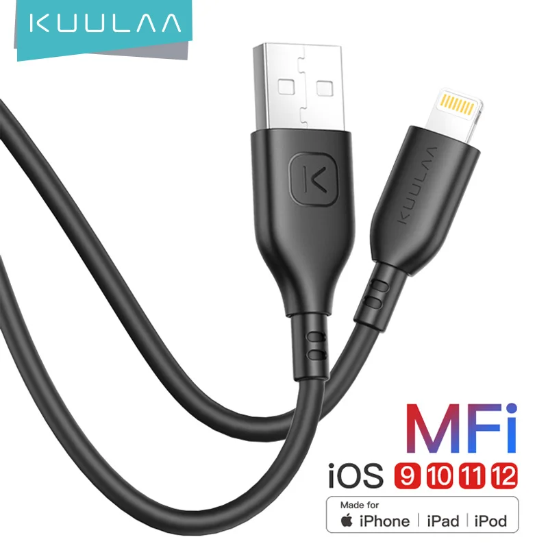

KUULAA USB to Lightning Cable MFi Certified 2.4A for iPhone 13 12 Pro Max XS XR Fast Charging