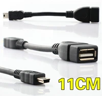 11cm otg cable black 5pin mini usb male to usb 2 0 type a female otg host adapter cable for cellphone tablet mp3 mp4 camera