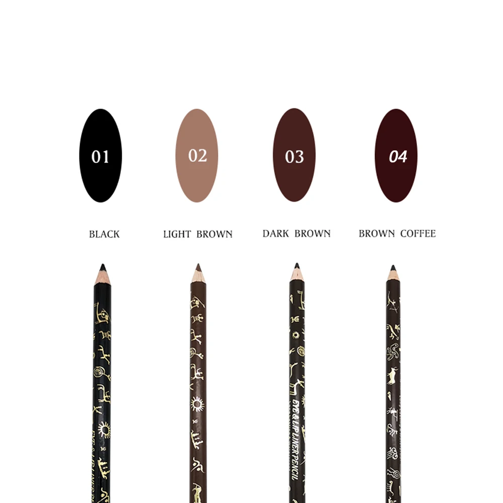 

1Pc Leopard Eyebrow Pencil Waterproof Black Eye Brown Pencil With Brush Women Make Up Eyeliner Natural looking Long-Lasting 14.5