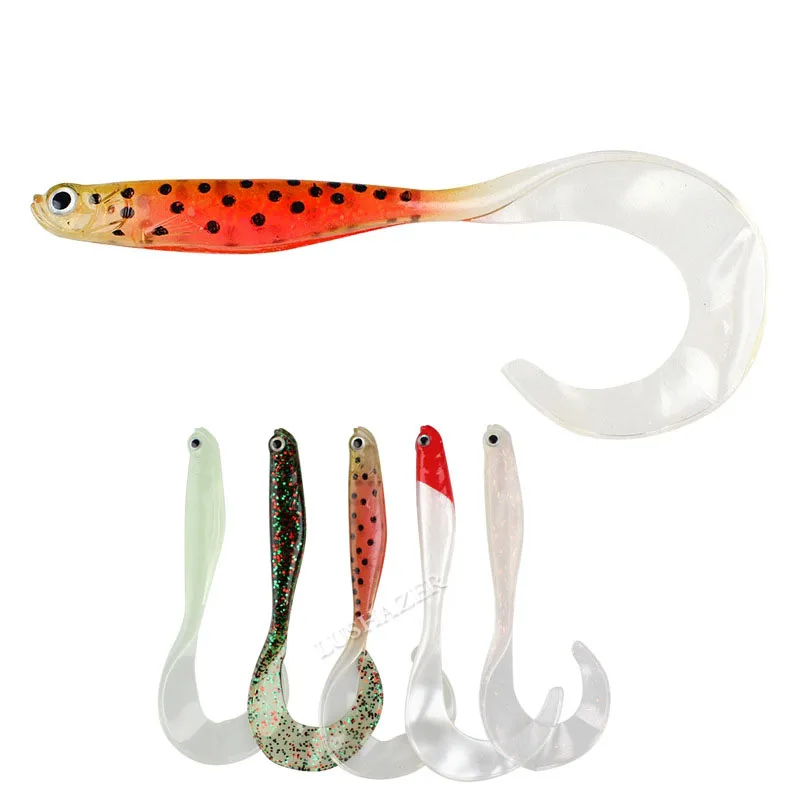 4 шт./лот длинные личинки с хвостом 11 см 6 г Мягкая приманка длинная для рыбной