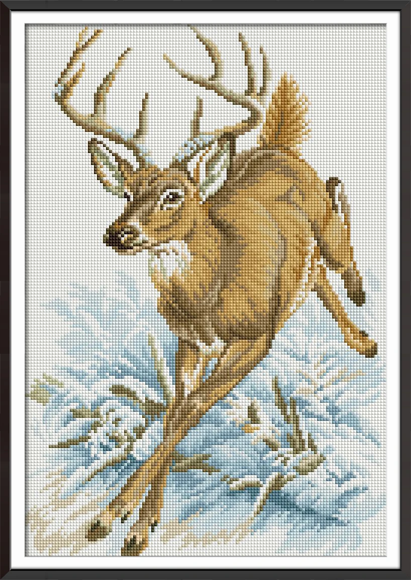 

DIY Diamond Painting By Number Kit, Diamond Embroidery Paintings Cross Stitch for Home Wall Decor Running Deer