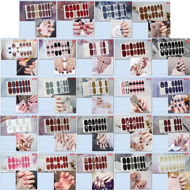 1 лист смешанный дизайн новый для ногтей Стикеры комплект слайдер Обертывания