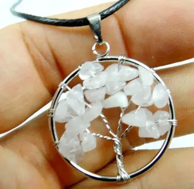 Натуральный камень подвеска в виде дерева мудрости 7 чакр кварцевый кристалл