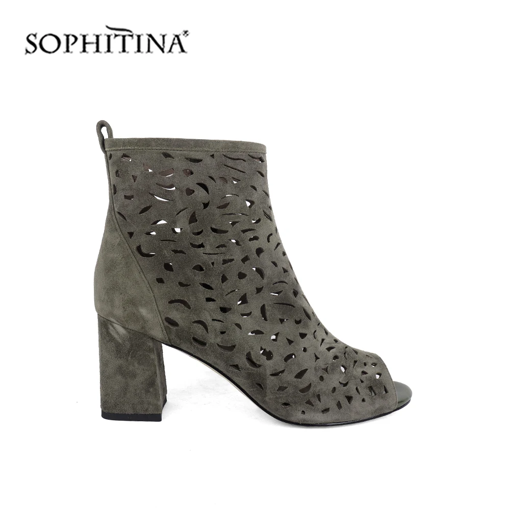 SOPHITINA/модные дизайнерские ботинки на молнии Высококачественная детская замшевая