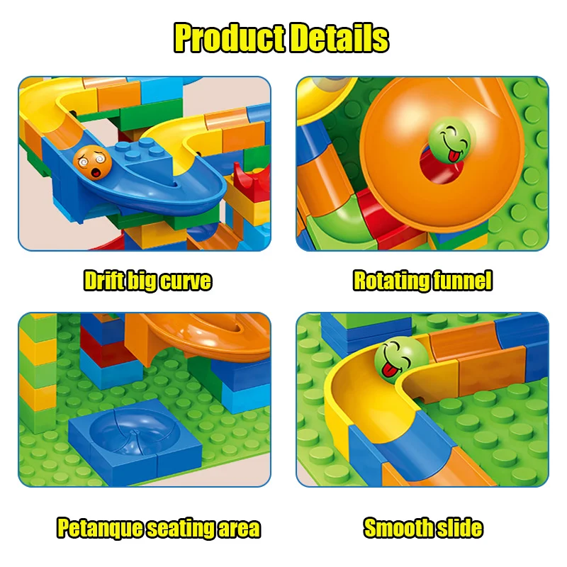 84-504pcs Small Size Marble Race Run Blocks Maze Ball Track Building Plastic Funnel Slide Assemble Bricks Kids Gift | Игрушки и хобби