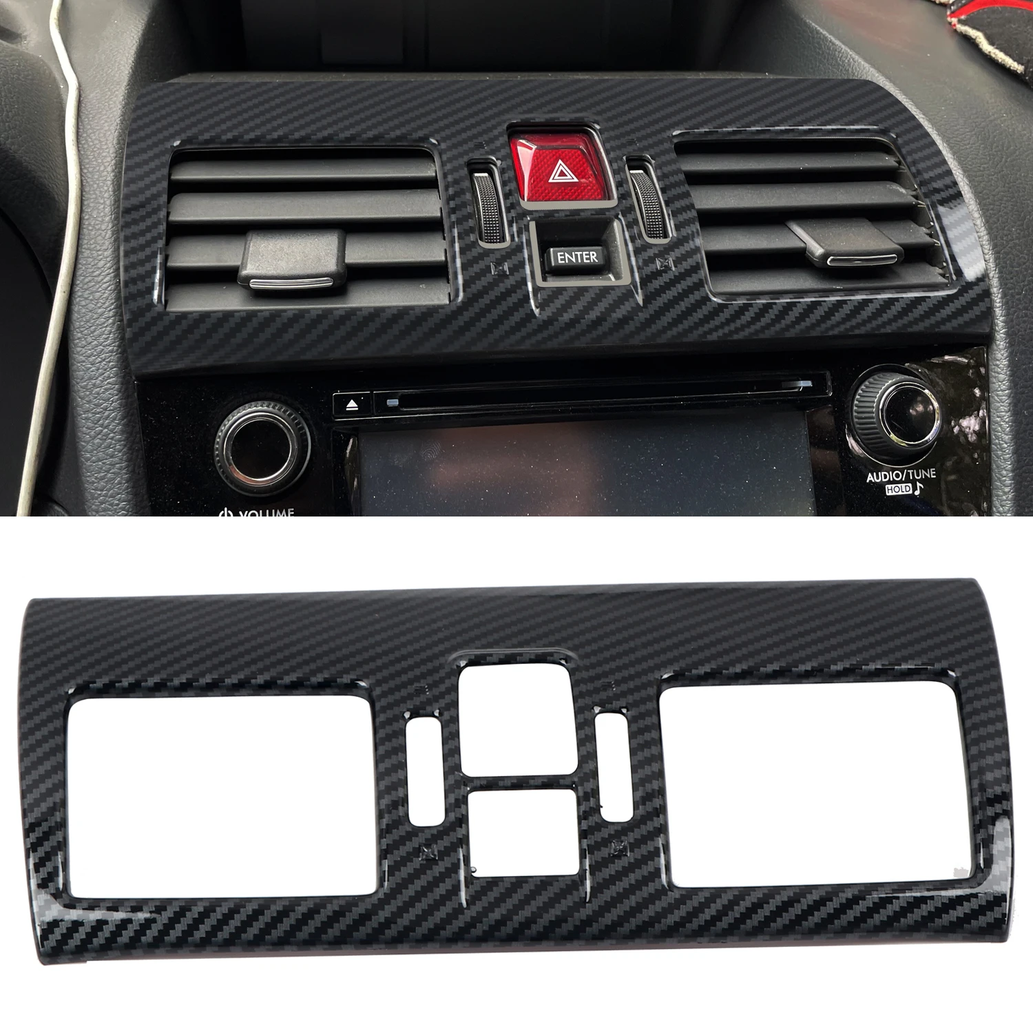 Fit For Subaru WRX / WRX STi 2015-2019 Car Accessories ABS Carbon Central Console AC Vent Outlet Cover Trim 1pcs