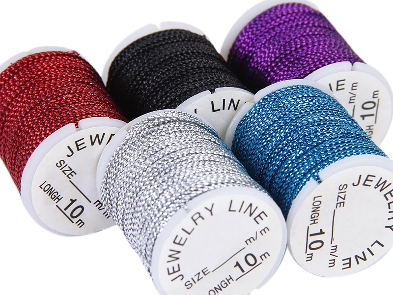 

10x Assorted Color Multifunctional Strings Jewelry Cords Card Braid 0.5mm