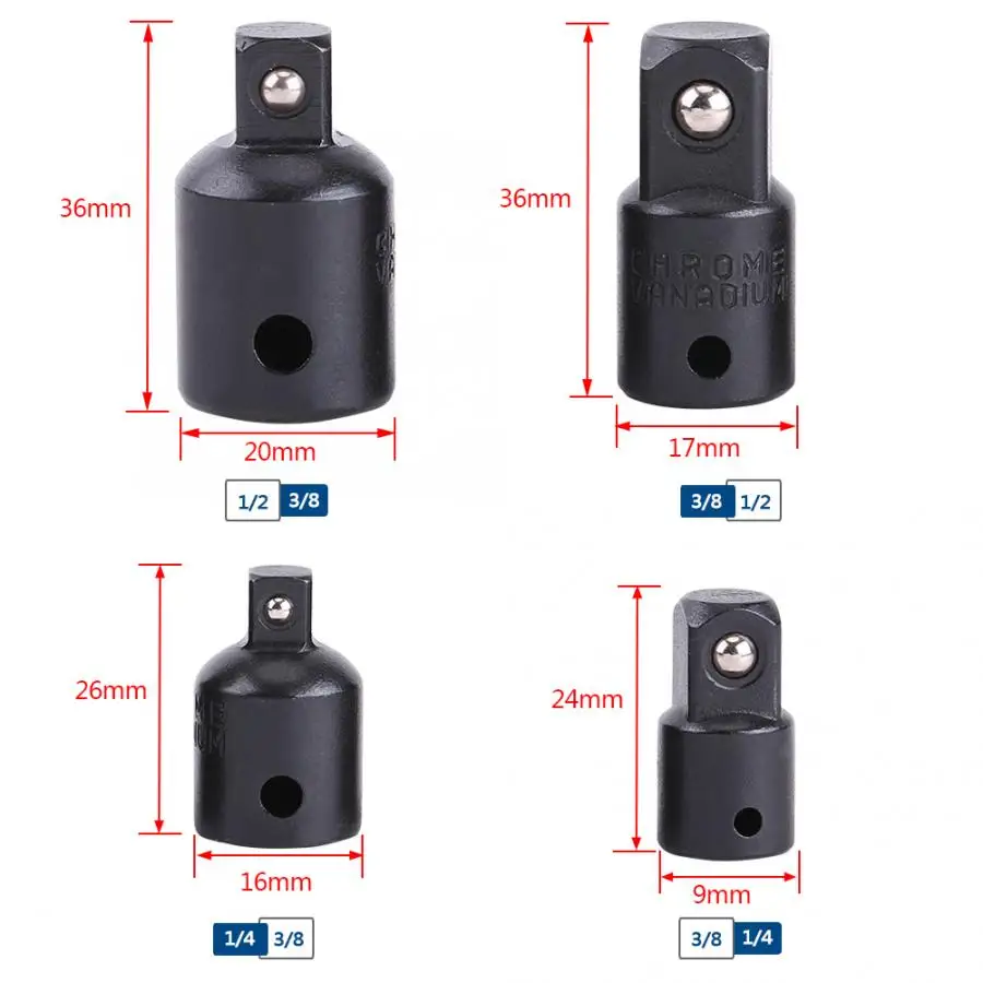 Новое поступление 4 шт. гнездо гаечный ключ гнезда адаптеров отвертка конвертер
