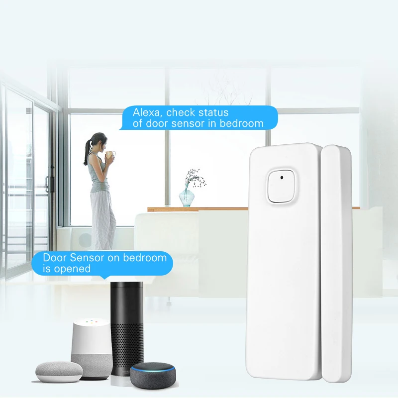 Дверной оконный датчик Автоматизация Tuya умные оповещения о жизни перезаряжаемая