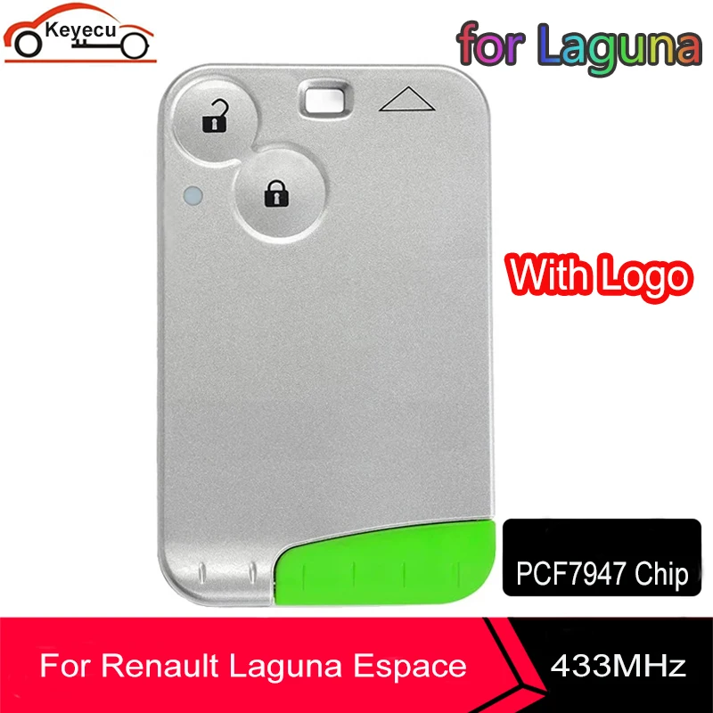 

Дистанционный ключ KEYECU с 2 кнопками, чип PCF7947, 433 МГц, подходит для Renault Laguna Espace 2001-2006, смарт-карта, дистанционный брелок для стайлинга автомоби...