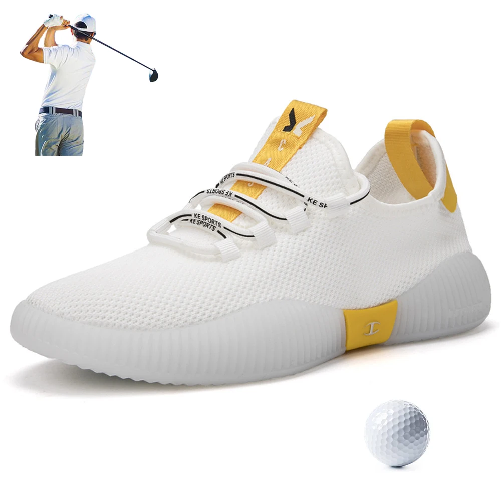

Men Outside Golf Shoes Breathable Mesh Sneakers Men Lace Up Light Golfing Sneaker Outdoor Sport Trainers Men Golf Training Shoes