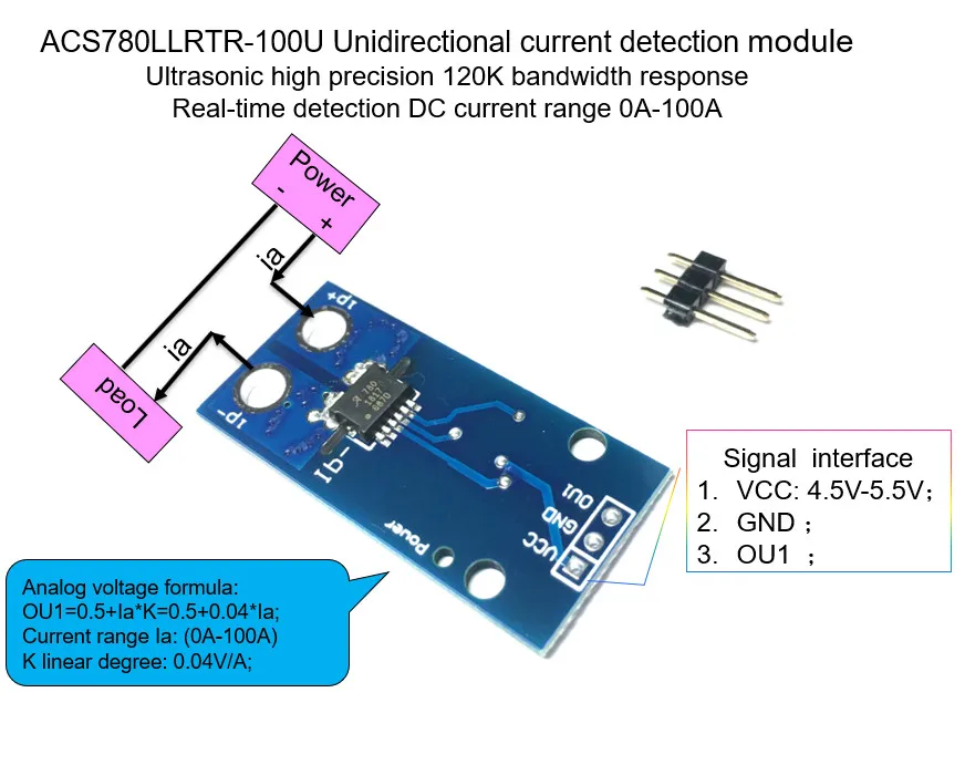 1 шт./лот однонаправленный модуль датчика тока постоянного ACS780LLRTR 100U ACS780 120 kHz