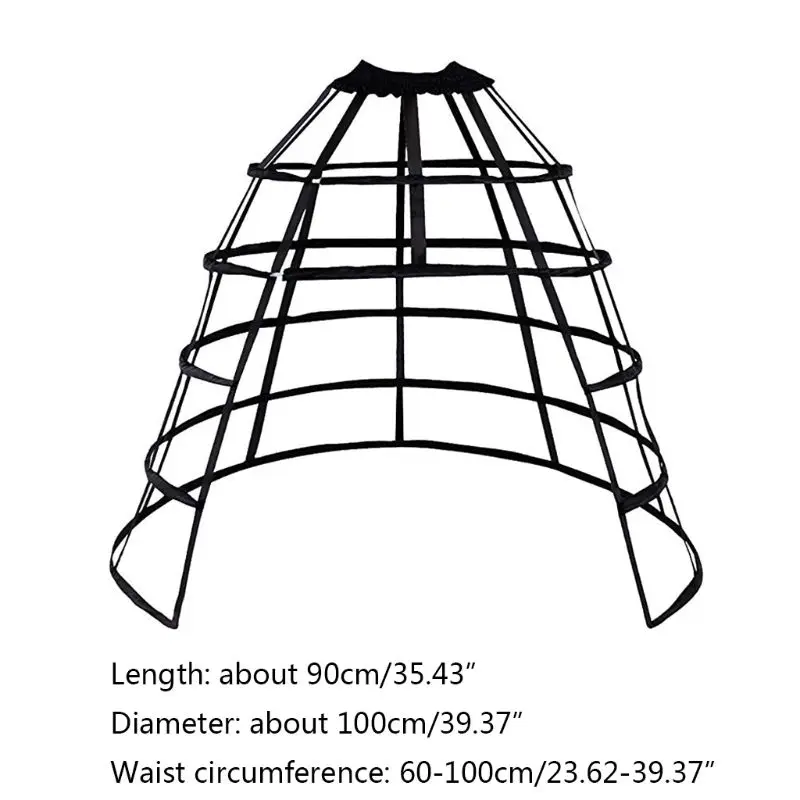

2021 New New Hollow Ruffled Bird Cage Fishbone Skirt Support Petticoat Girls Cosplay Violence Lolita Dress Underskirt