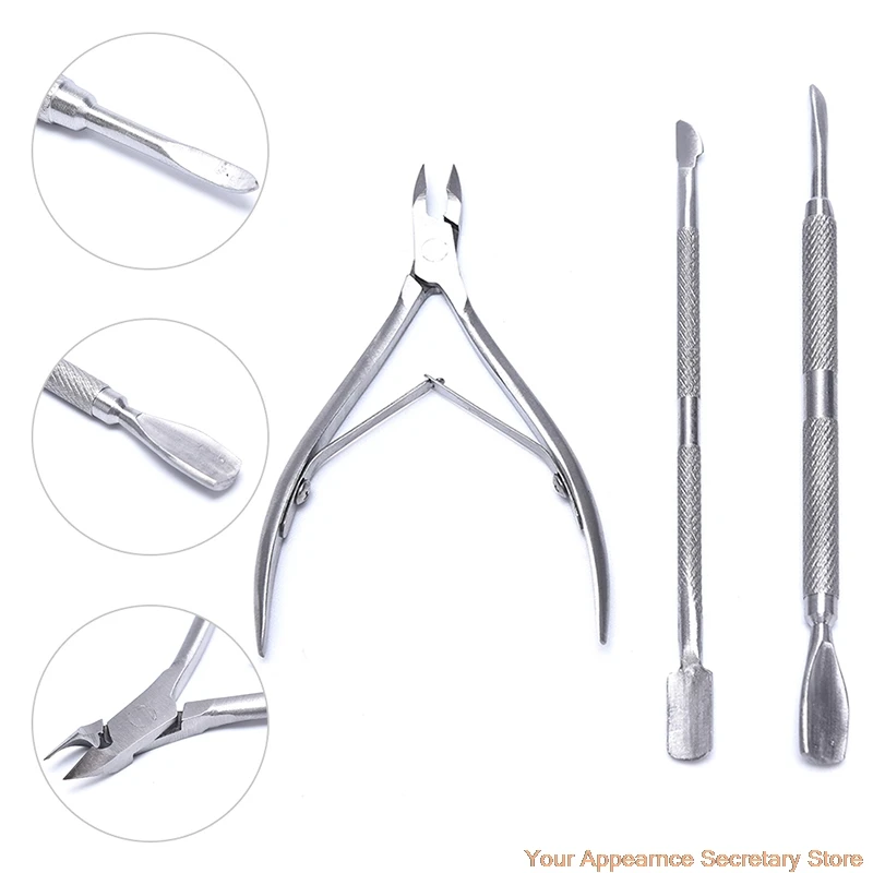 

1Pc/2PCS/3pcs Nail Cuticle Scissors Pusher Remover Cutter Stainless Steel Cuticle Nipper Clipper Manicure Nail Art Tool