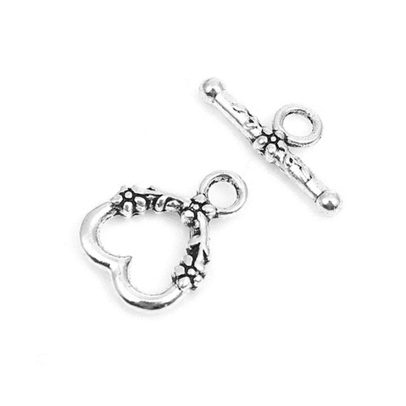 

DoreenBeads Fashion Zinc Based Alloy Toggle Clasps Heart Silver Color Jewelry DIY Findings 18mm x 14mm 20mm x 8mm, 5 Sets