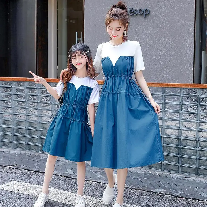 Модное платье двойка Платья для мамы и дочки Платье 2020 г. Одинаковые вечерние