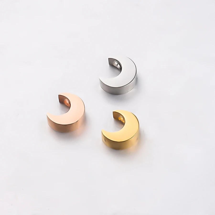 

5pcs Stainless Steel Necklace Bracelet Fashion Accessories Moon Star Charms Space Beads Components for DIY Jewelry Making Bulk