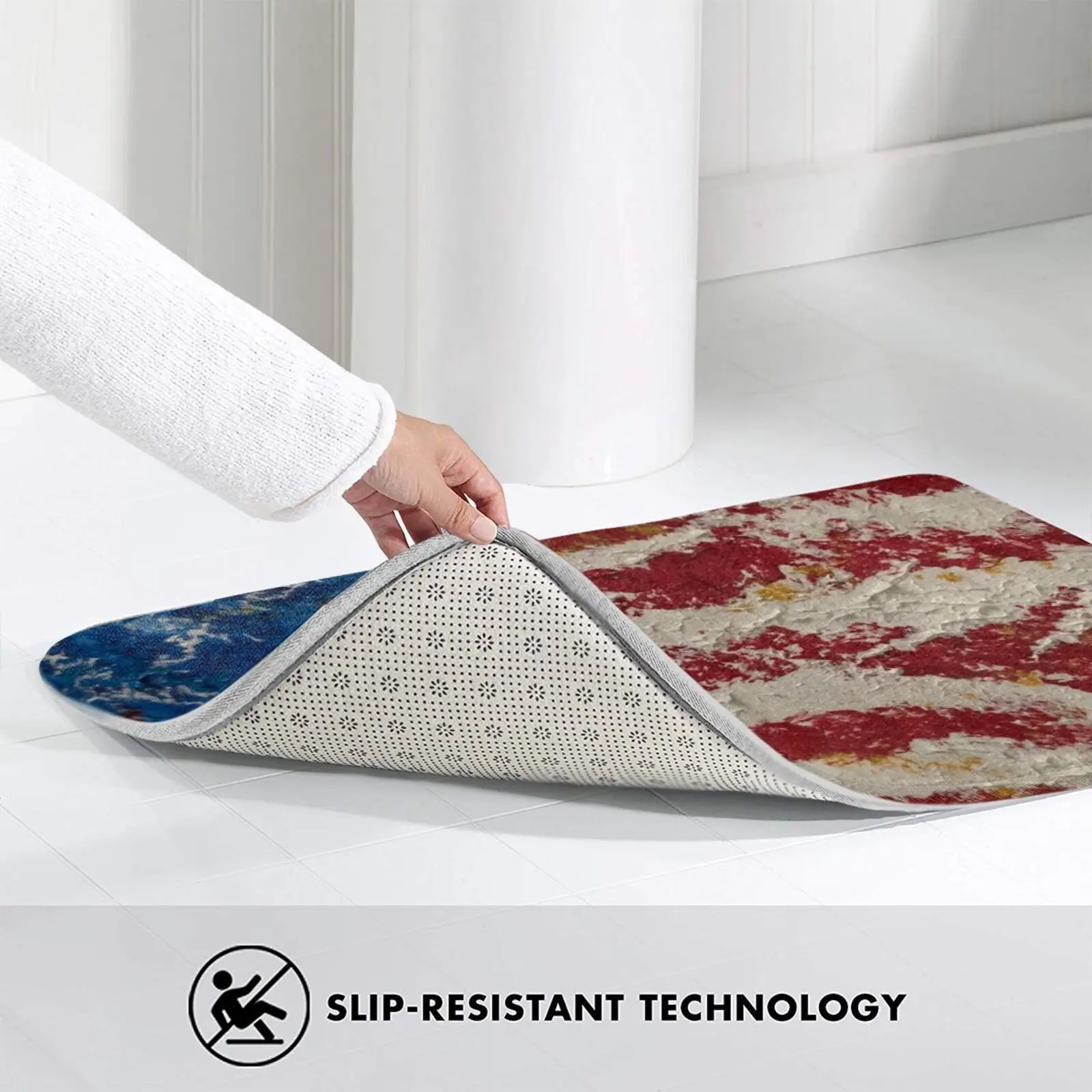 Red White And Blue! Mat Rug Carpet Anti-Slip Bedroom Entrance Door Courtmrowe Cmrowe Designs Courtney Rowe Usa | Дом и сад