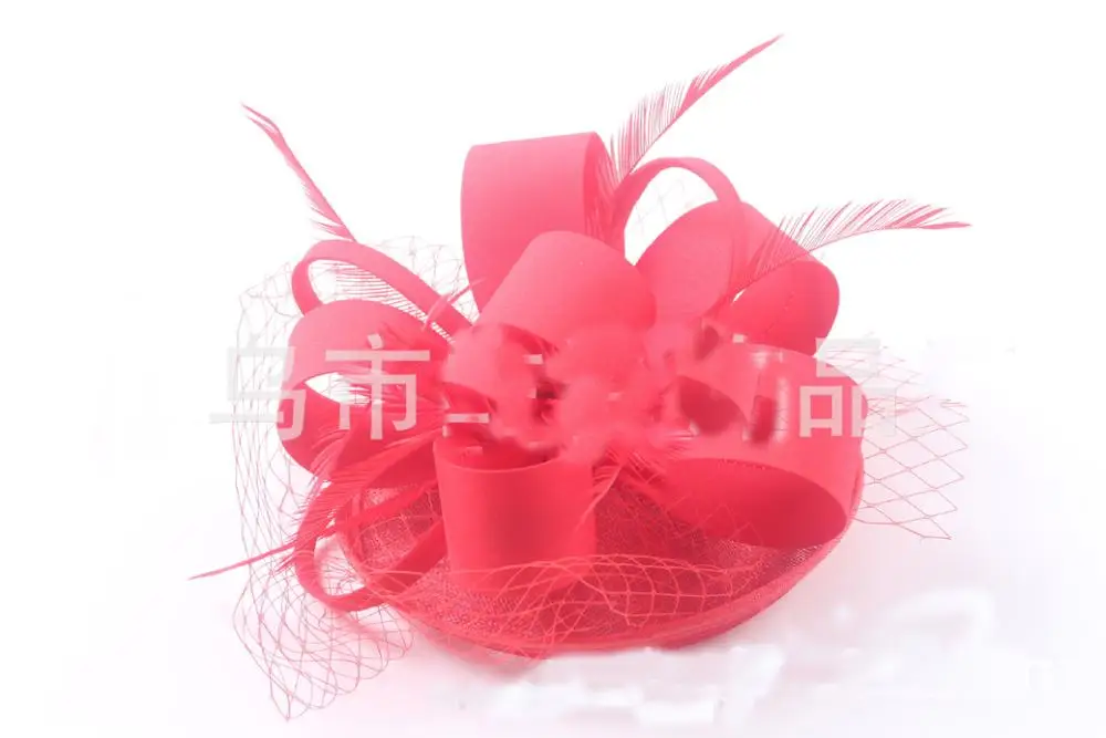 Red Mingli Tengda винтажные Свадебные шляпы и вуалетки для невесты Элегантные Свадебные шляпы для женщин Свадебные аксессуары для волос - Цвет: Red