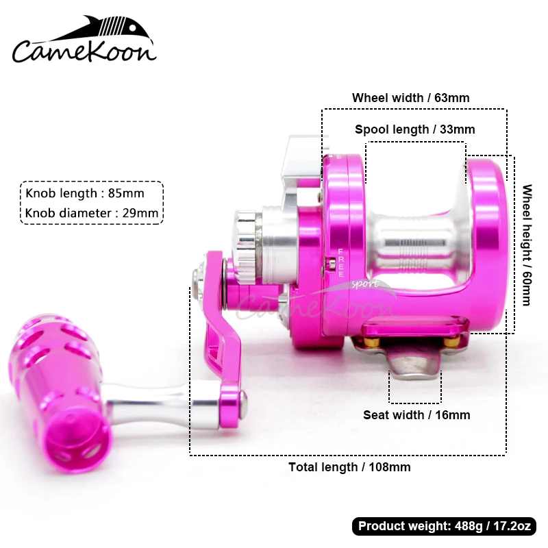 Металлическая катушка CAMEKOON CNC с медленным отжимом накладная Обычная для лодки в