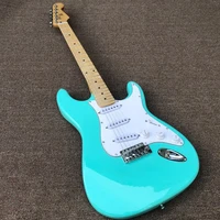 st electric guitar mahogany body maple neck maple fingerboard light blue gloss finish can be customized