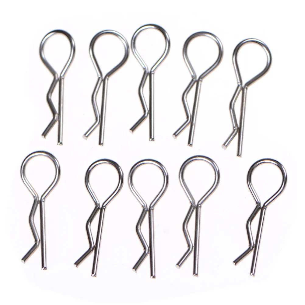 

10pcs/lot High Quality Stainless Steel Body Clips Pin Shell For Redcat HPI HSP 1/10 1/8 Model Car Wholesale