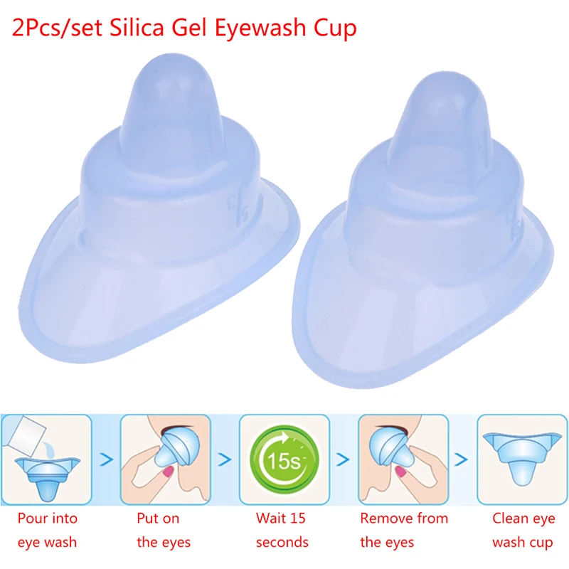 2Pcs/lot Eye Care Soft Silicone Reusable Wash Cup Eyewash Container Washing High Quality | Красота и здоровье