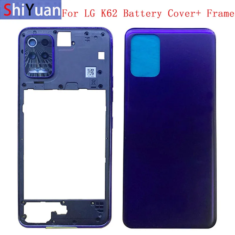 

Battery Cover Rear Door Panel Housing Back Case For LG K62 Battery Cover with Frame Camera Lens Replacement Part
